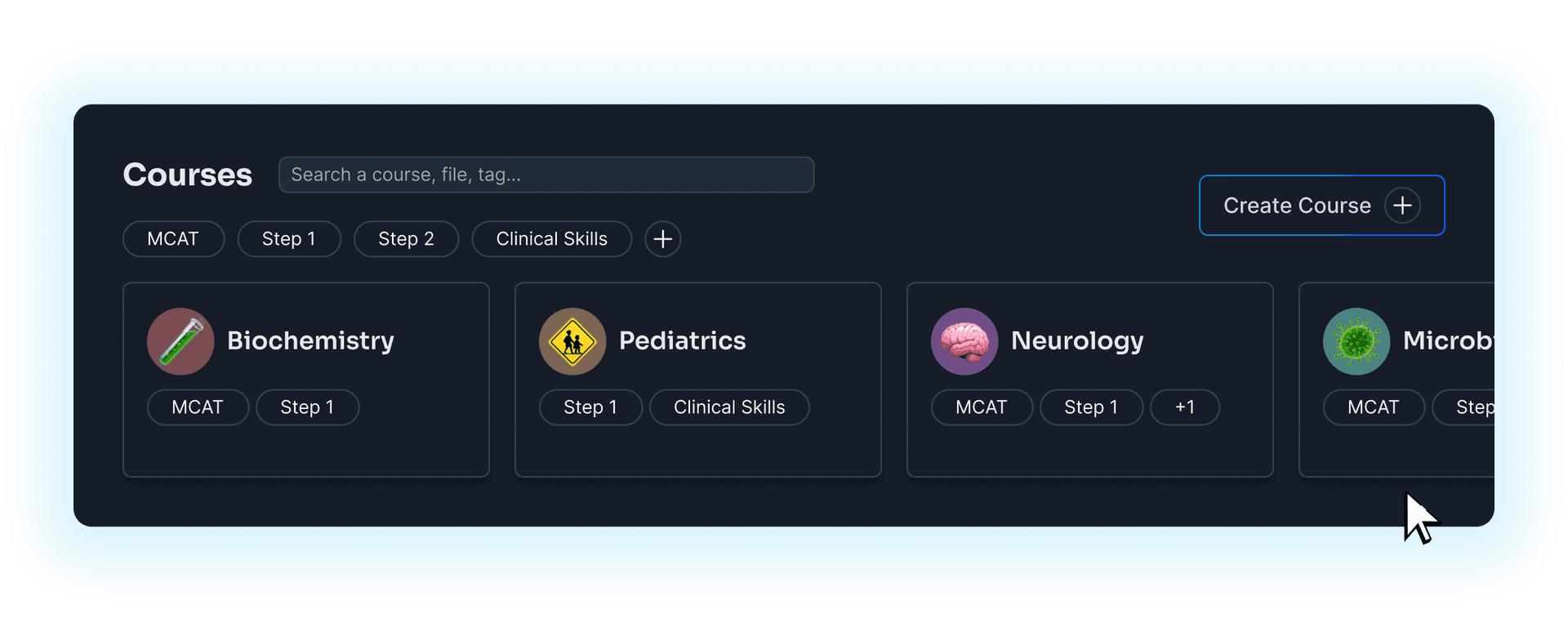 Screenshot of Learning Cortex course creation page