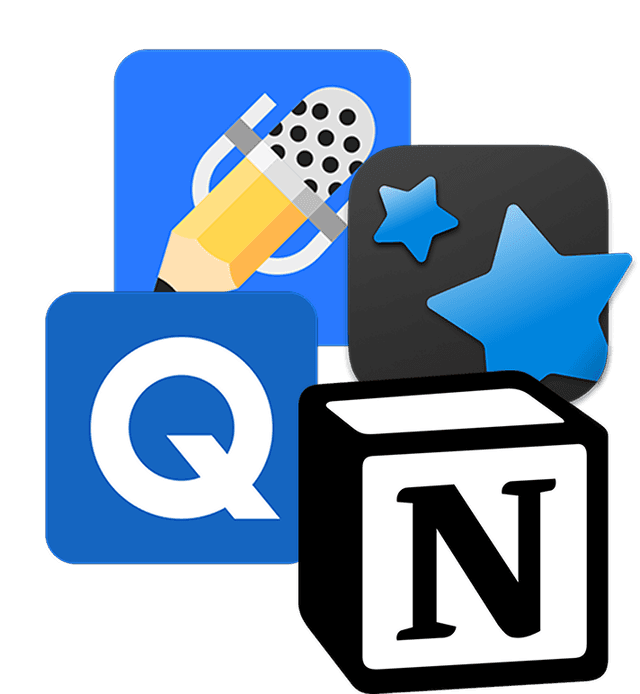 Traditional study methods with multiple disconnected apps